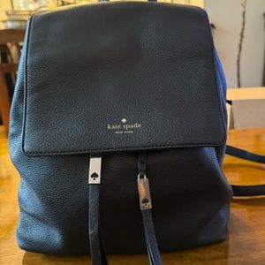 Kate spade black leather back pack